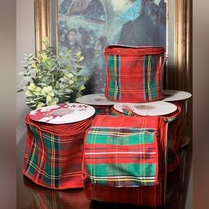 6 Rolls of Lion Company Plaid Ribbon Spools